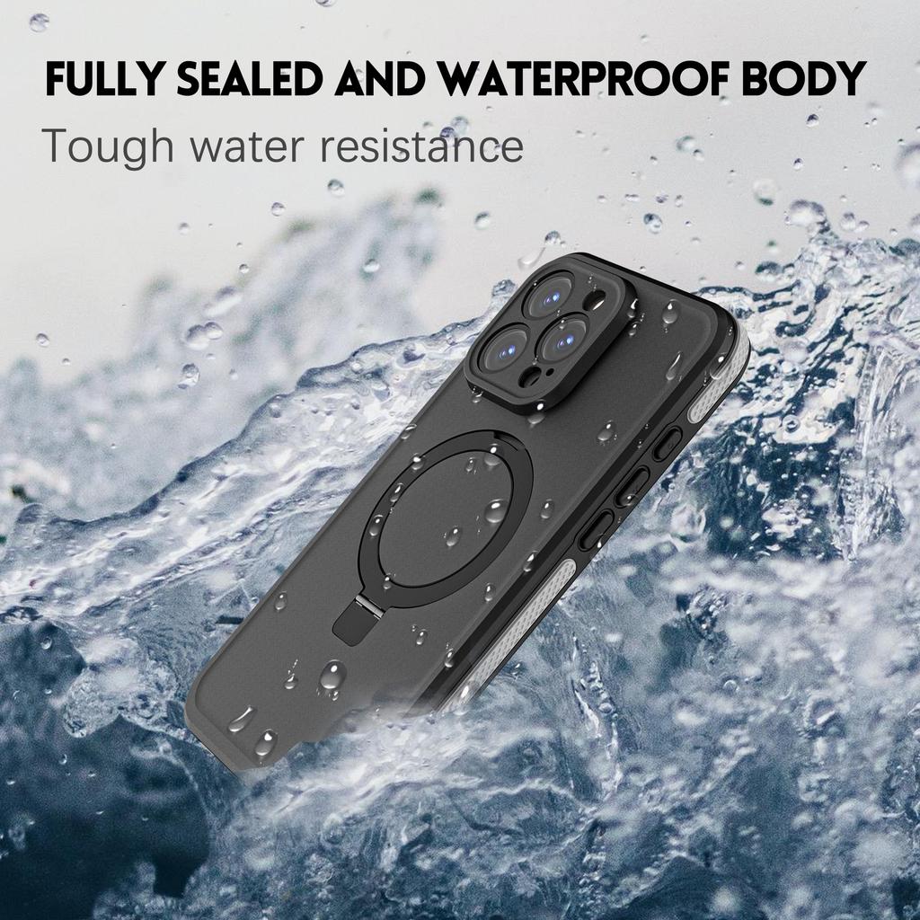 REDPEPPER IP68 Waterproof Case For iPhone 16 Pro Max Phone Back Cover Kickstand Compatible with MagSafe