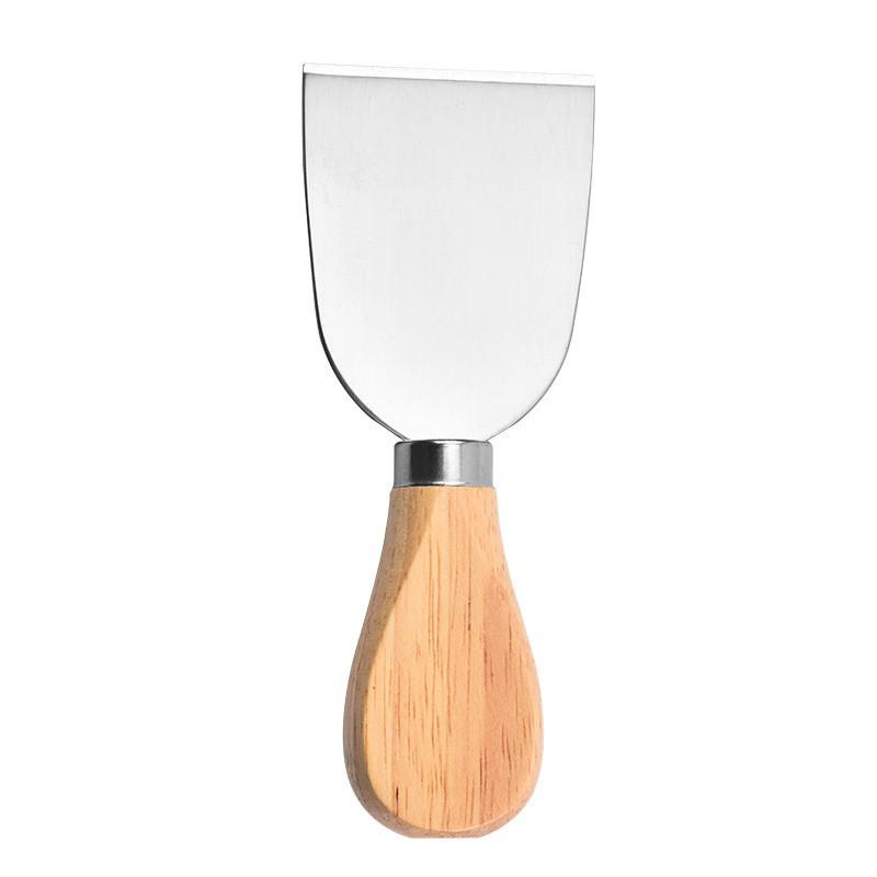 Stainless Steel Cheese Knife & Cutter Set (6 pcs) with Wooden Handles - Includes Butter & Pizza Cutters, Baking Tools