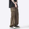 Simple overalls men's spring and autumn new multi-pocket trend casual pants neutral wind loose straight trousers