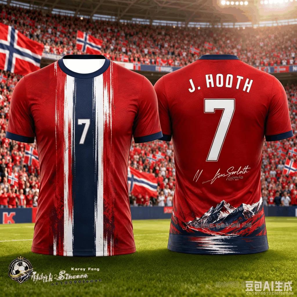 Sommer Norwegen Fußball T-Shirt Tops Fußball 3D Druck Fußballtrikot Herren Freizeit T-Shirt Atmungsaktiv Herren Damen Kurze Ärmel Oberteil