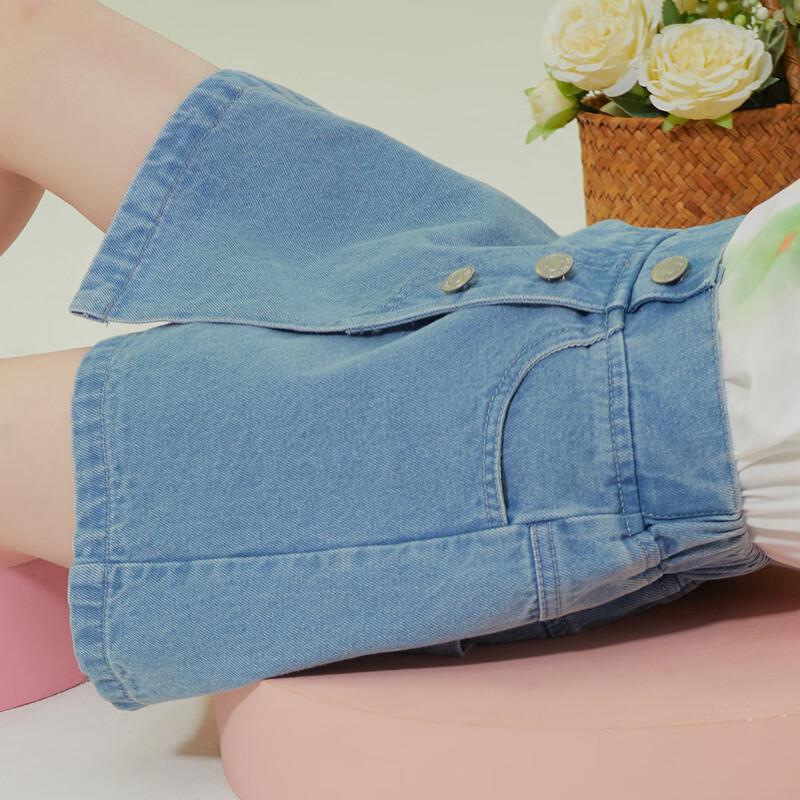 Girls' Skirt-Style Denim Shorts