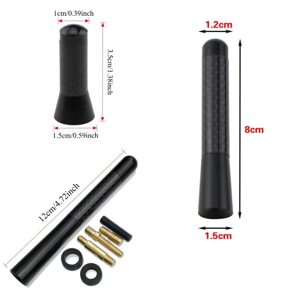 Universal Metal Car Antenna 3.5cm 8cm 12cm Replacement Auto Roof Radio Antenna Black Retrofit Decoration Exterior Accessories