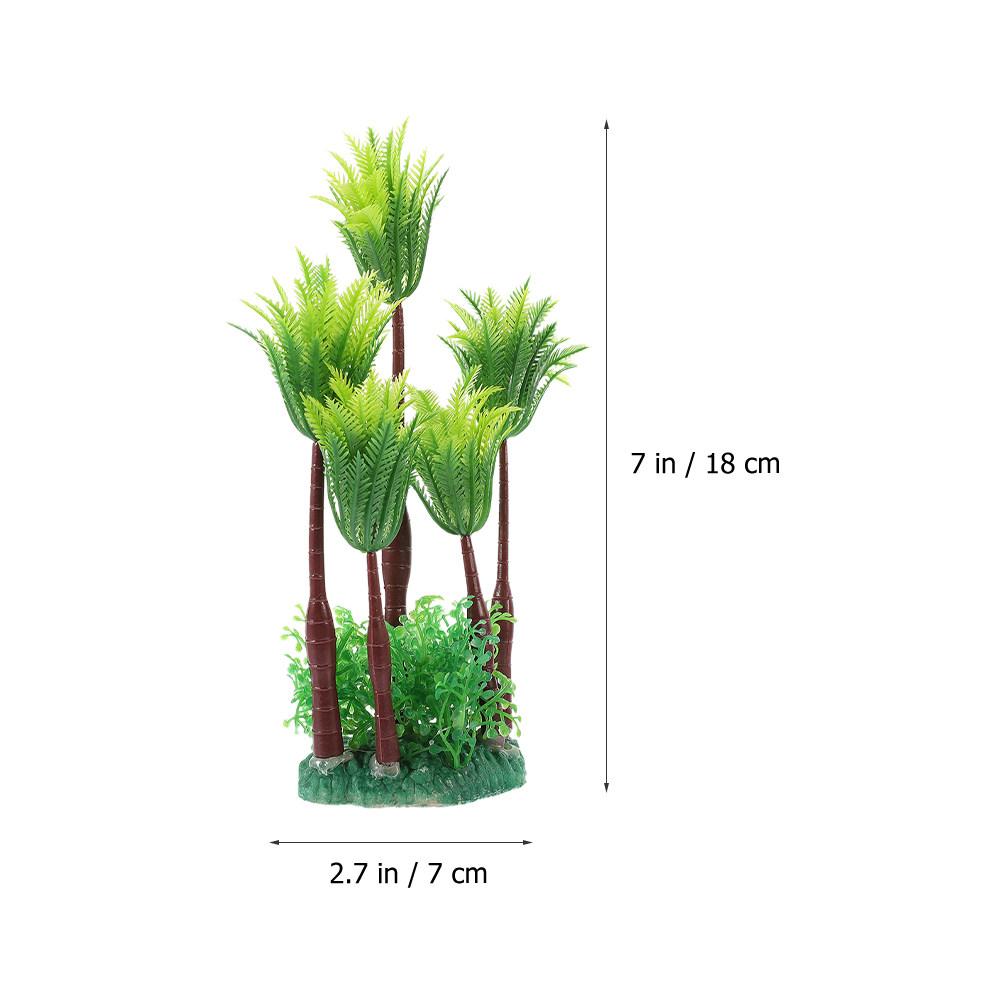 2Pcs Vivid Plastic Aquarium Plants Lifelike Water Grass for Fish Tank Decor Natural Hideout Play Environment Safe Soft Material