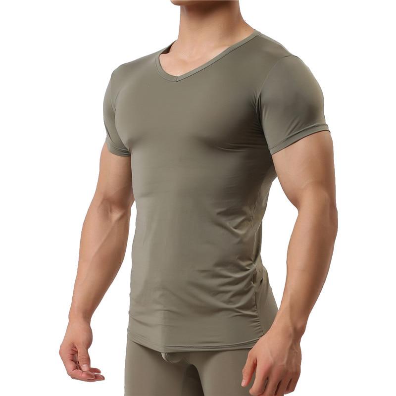 Undershirt Nylon Ice Silk Sheer Shirt 