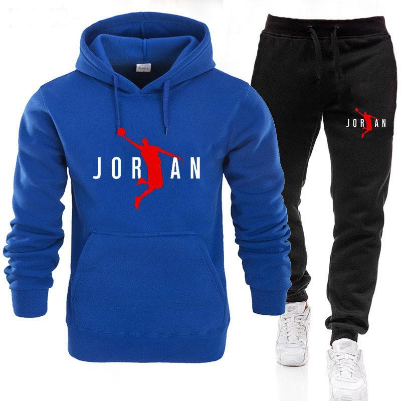 Men's 2025 Autumn/Winter Hooded Sweatshirt & Pants Set: Trendy Casual Sportswear 