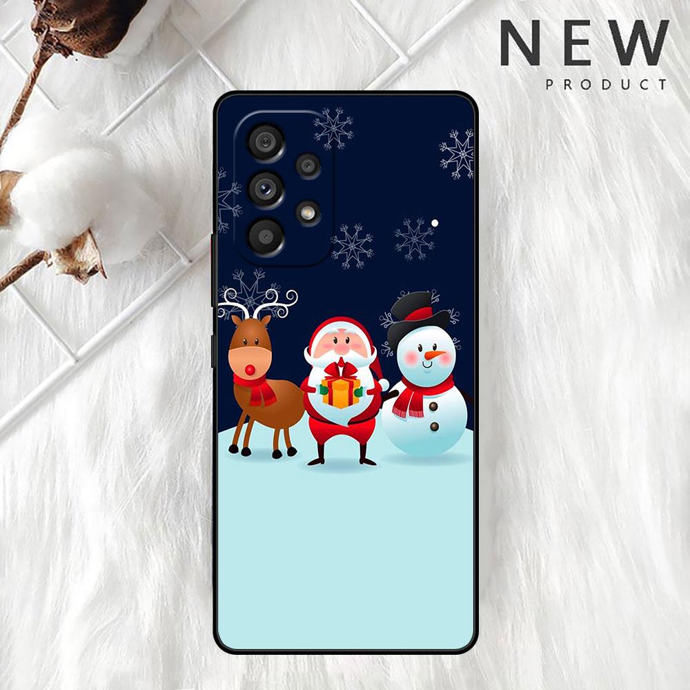 Christmas Santa Claus Case For Samsung Galaxy A52 A12 A51 A53 A33 A71 A32 A31 A21 A01 A11 A22 Black TPU Phone Shell