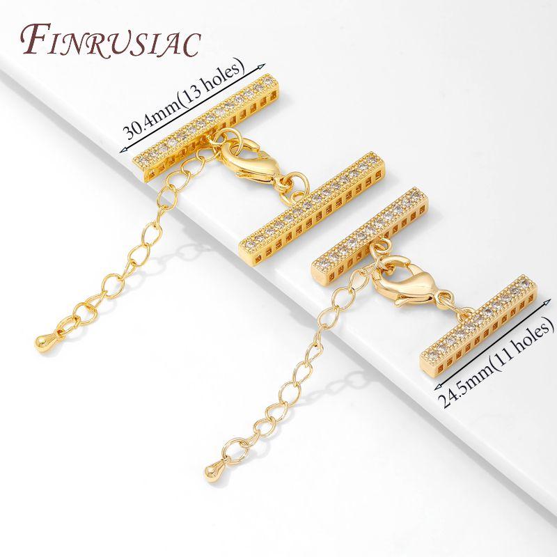 2 Sizes 18K Gold Plated Lobster Clasp with Extension Chain Connector For Jewelry Making,DIY Multi-row Pearl Necklace Accessories