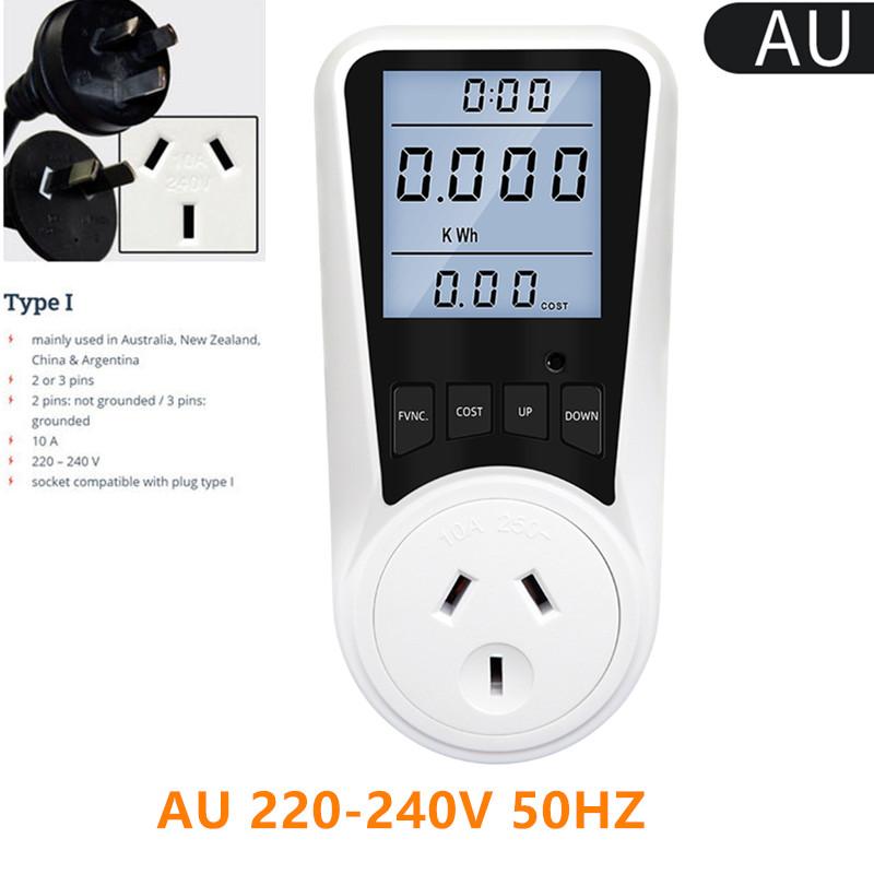 Energy Meter Digital Wattmeter Socket AC Power Meter Electric Consumption Power Kwh Wattage Monitor EU BR FR AU US UK IT TH Plug