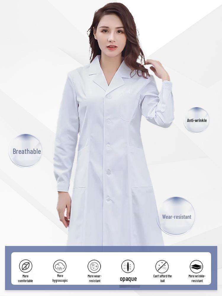 Unisex White Coat for Doctors, Students, and Laboratory Professionals - Long and Short Sleeve Options