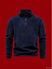 Men's Stand Collar Half Zip Fleece Hoodie - European & American Autumn/Winter Fashion