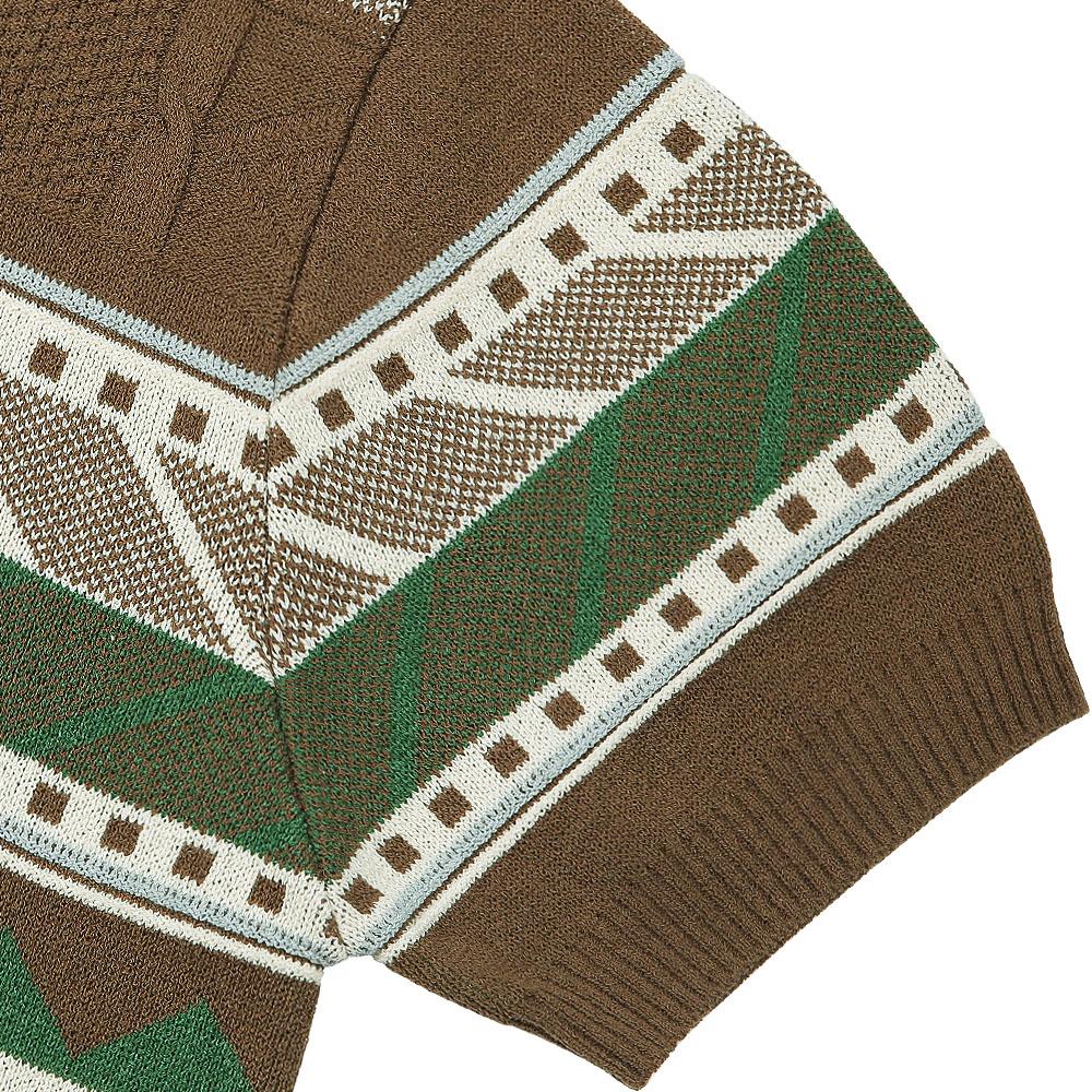 Solti Jacquard Summer Polo Knit (Brown)