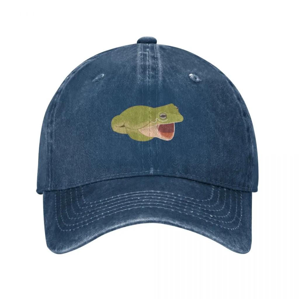 Frosch mit offenem Mund Baseballkappe Schirm Cosplay individuelle Kappen Vintage Hüte Damen Unisex