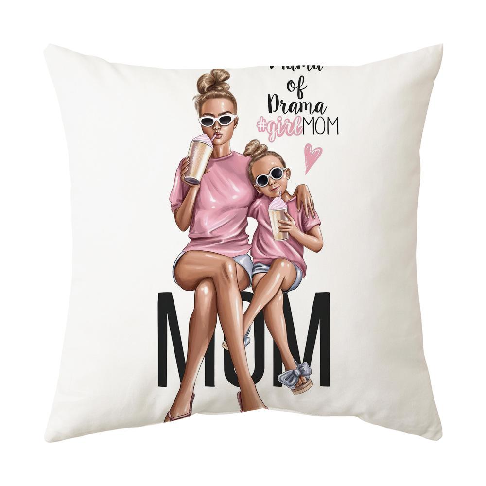 

New Mother s Day Pillow Gift Text Love Print Pillow Cover Holiday Gift Cushion Cover Home Furnishings 45 * 45cm (collection priority delivery)