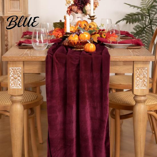 Burgundy Velvet Table Runner Christmas Runner Atrovirens 120 x 29 Wedding Reception Linens Inch Holiday for Weddings Parties Long Decoration