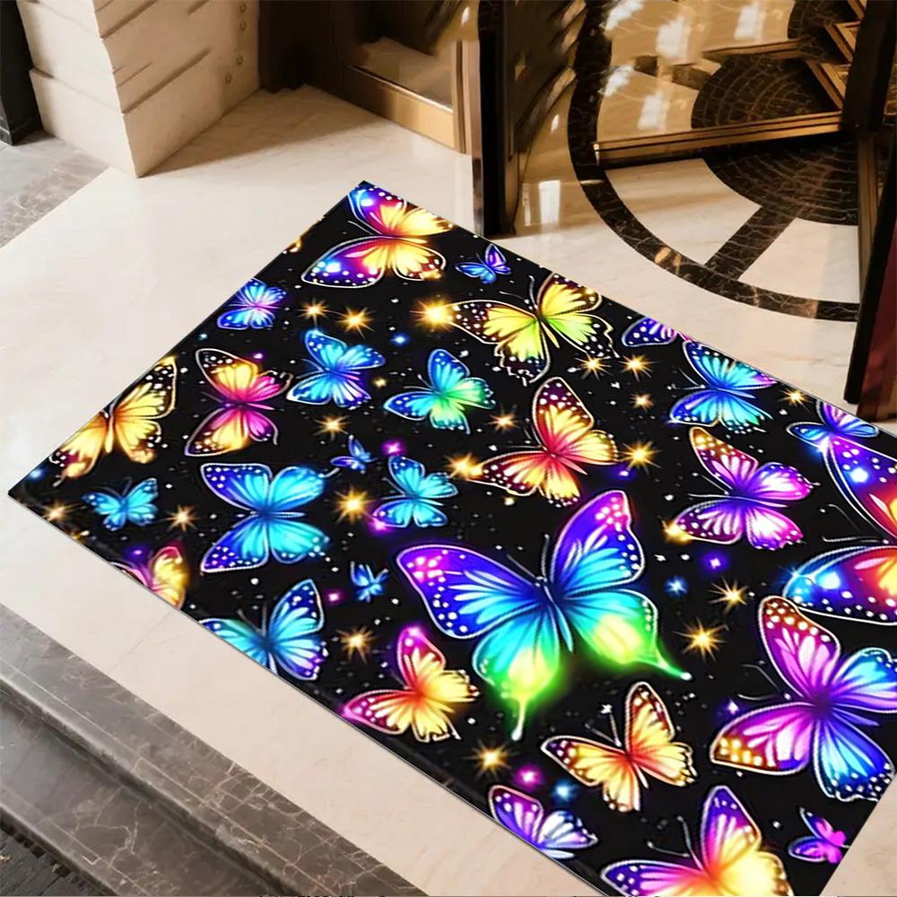 1pc Butterfly Design Home Carpet Non-slip Office Decor Gift Living Room Bedroom