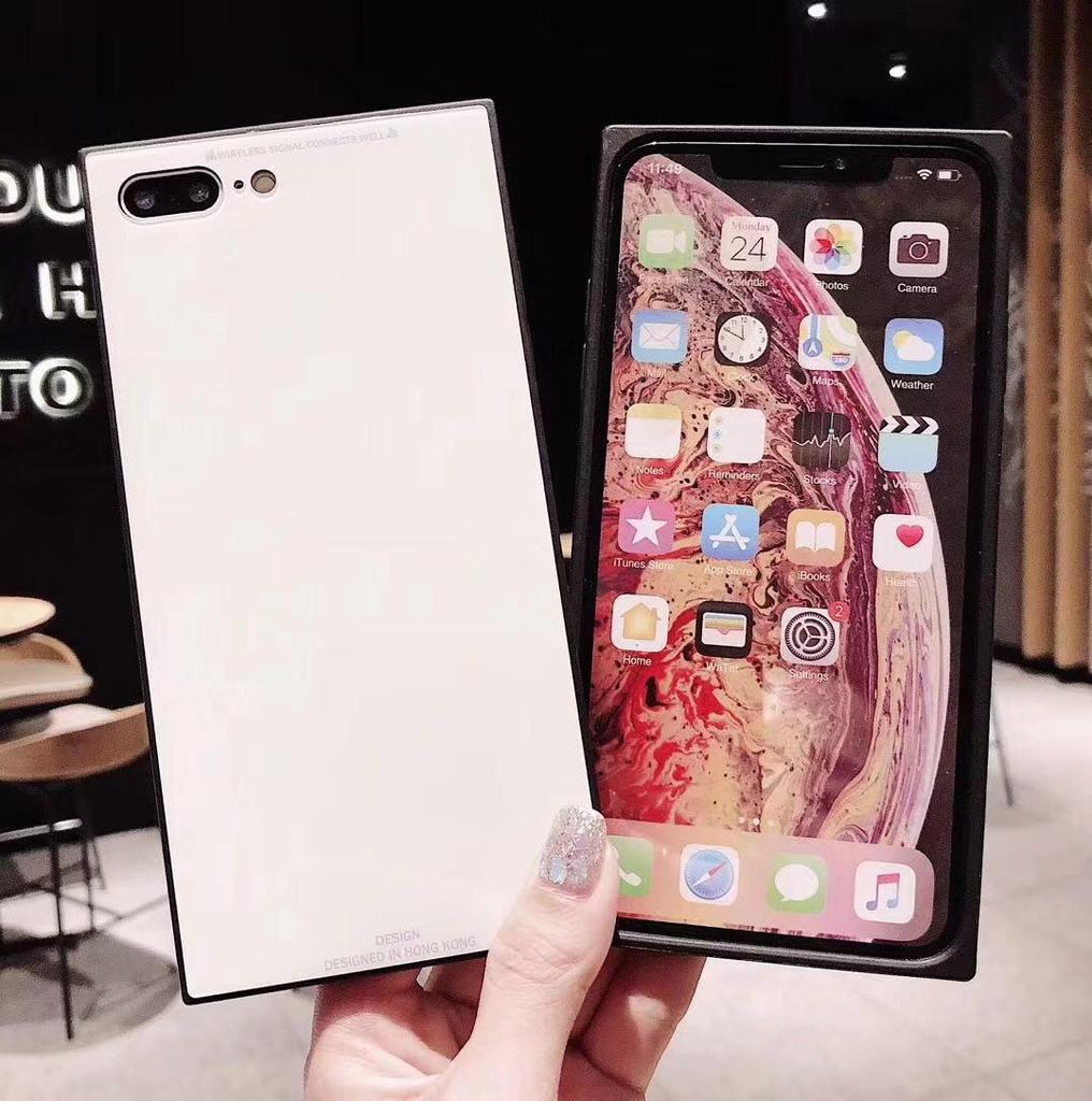 Apple 14 Pro/Max Drop-Proof Square Case: Solid Color, Glass Shell, Full Soft 13 Pro Right Angle Protection