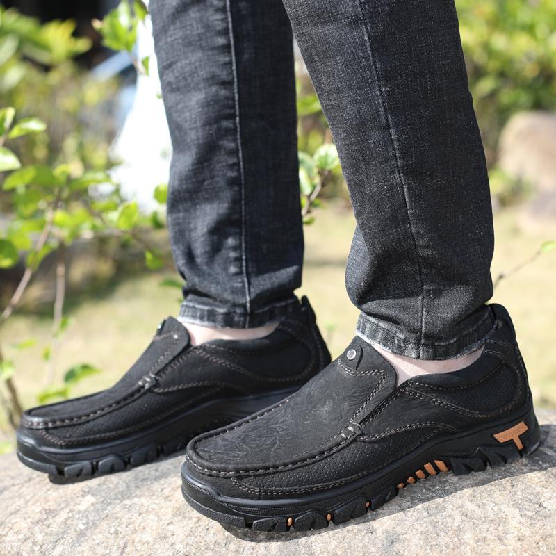 Fashion All-match Fashion Male Wedding Shoes Outdoor Handmade Mens Loafers Genuine Leather Men's Walking Shoes Brand Business Men Shoes