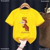 Summer Cute Children's Clothing Curious George Monkey Cartoon Print Yellow T-Shirt