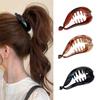 Rutschfester Kleiner Bananen-Haarclip für Damen Retro Ovaler Griffclip Leopardenmuster Sicherer Halt Pferdeschwänze Hochsteckfrisuren Haarschmuck