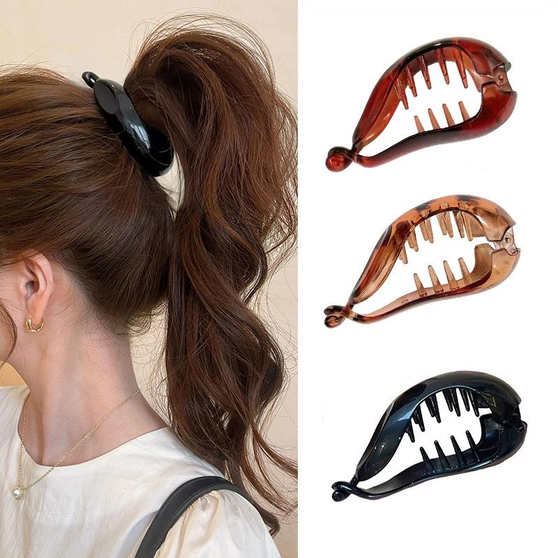 Antislip Kleine Banaan Haarclip voor Vrouwen Retro Ovaal Grip Clip Luipaardprint Veilige Houding Paardenstaarten Kapsels Opgestoken Haar Accessoires