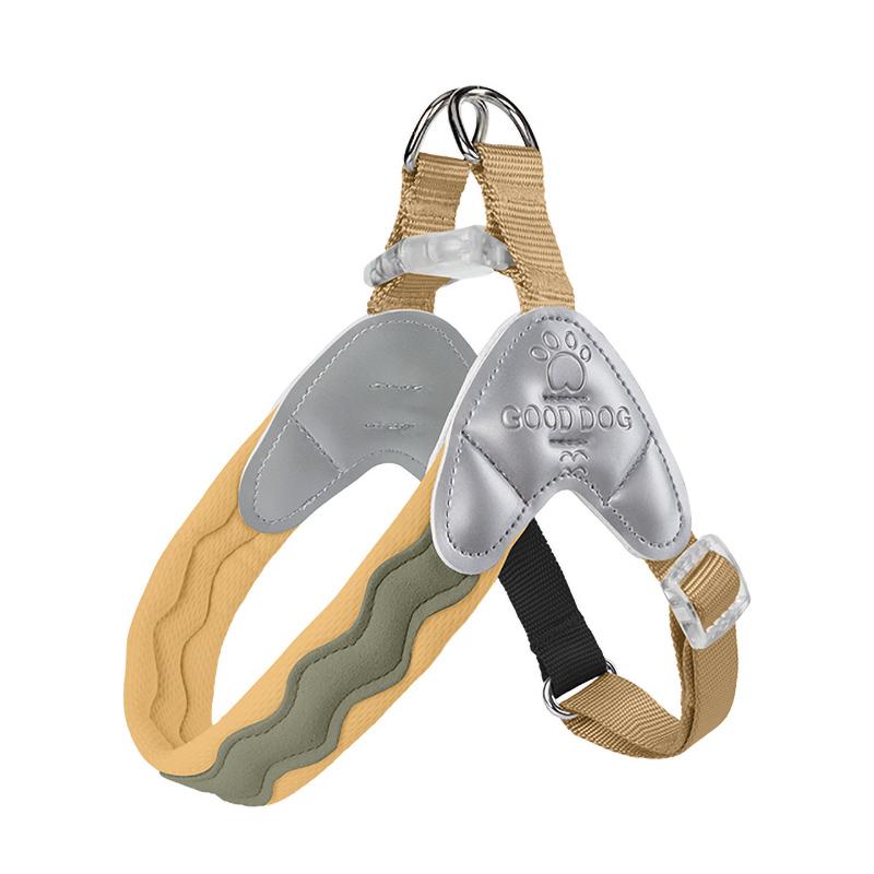 Fashion Breathable Dog Harness with Soft Padded Anti-escape Durable Adjustable Y- Shaped Pet Chest Strap for Comfortable Walking