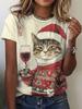 Summer Cute Kitten T-Shirts Cat 3D Print Women's Round Neck Short Sleeve T Shirt Casual Tees Harajuku Y2K Tops Female Clothing
