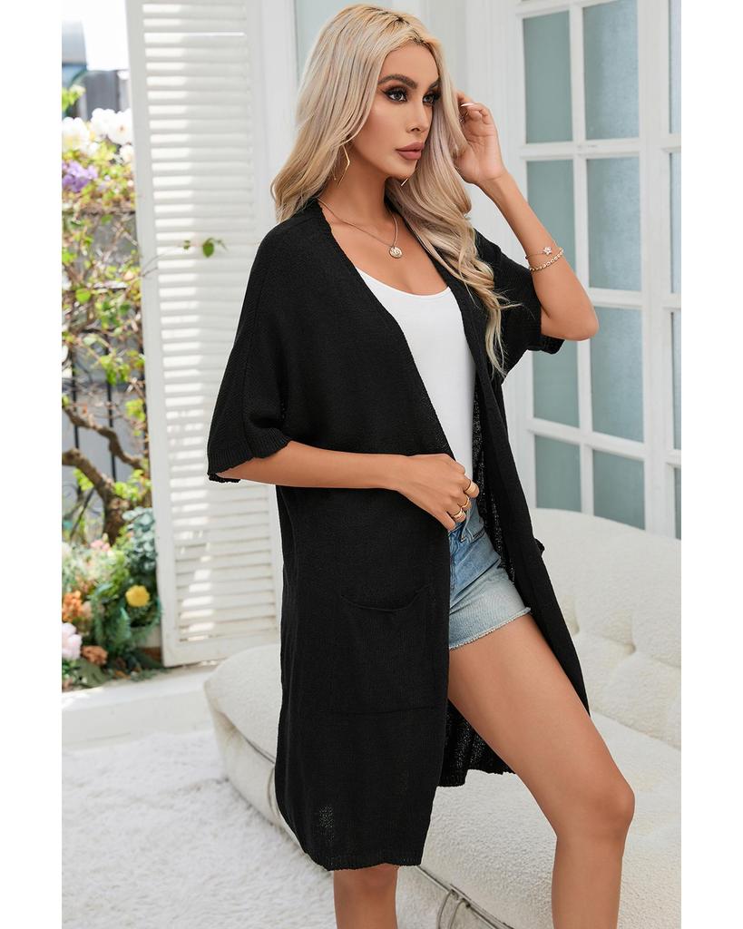 Azura Exchange Dolman Half Sleeve Pocketed Long Cardigan