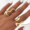 Rust Proof Stainless Steel Big Personal Ring Stylish Creative Minimalist Metal Statement Waterproof Jewelry for Women