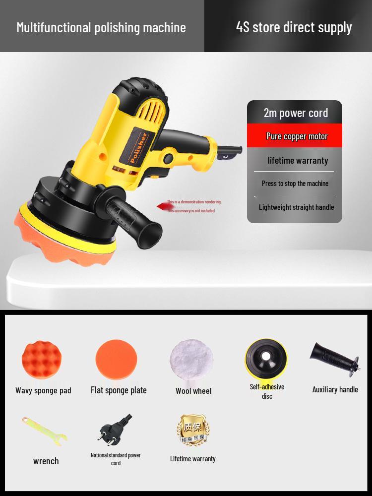 

Compact Car Polisher: All-in-One Wax, Seal, Glaze, and Scratch Repair Machine with Polishing Pad