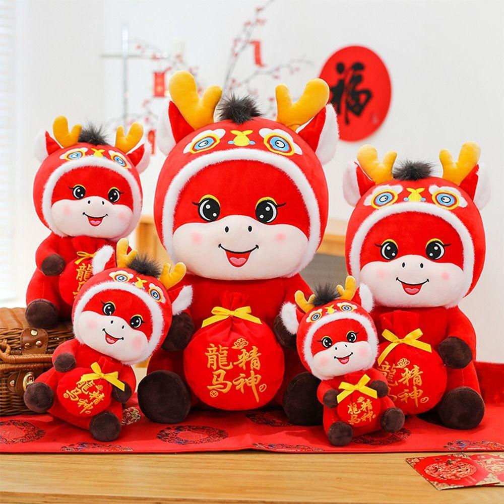 2026 Red Lucky Plush Stuffed Animal Traditional Auspicious Horse Plush Doll Kid Gift