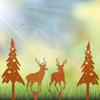 4 Pack Rustic Iron Deer Forest Art, Large Tree Sculpture Garden Decor for Lawn Yard Outdoor Indoor