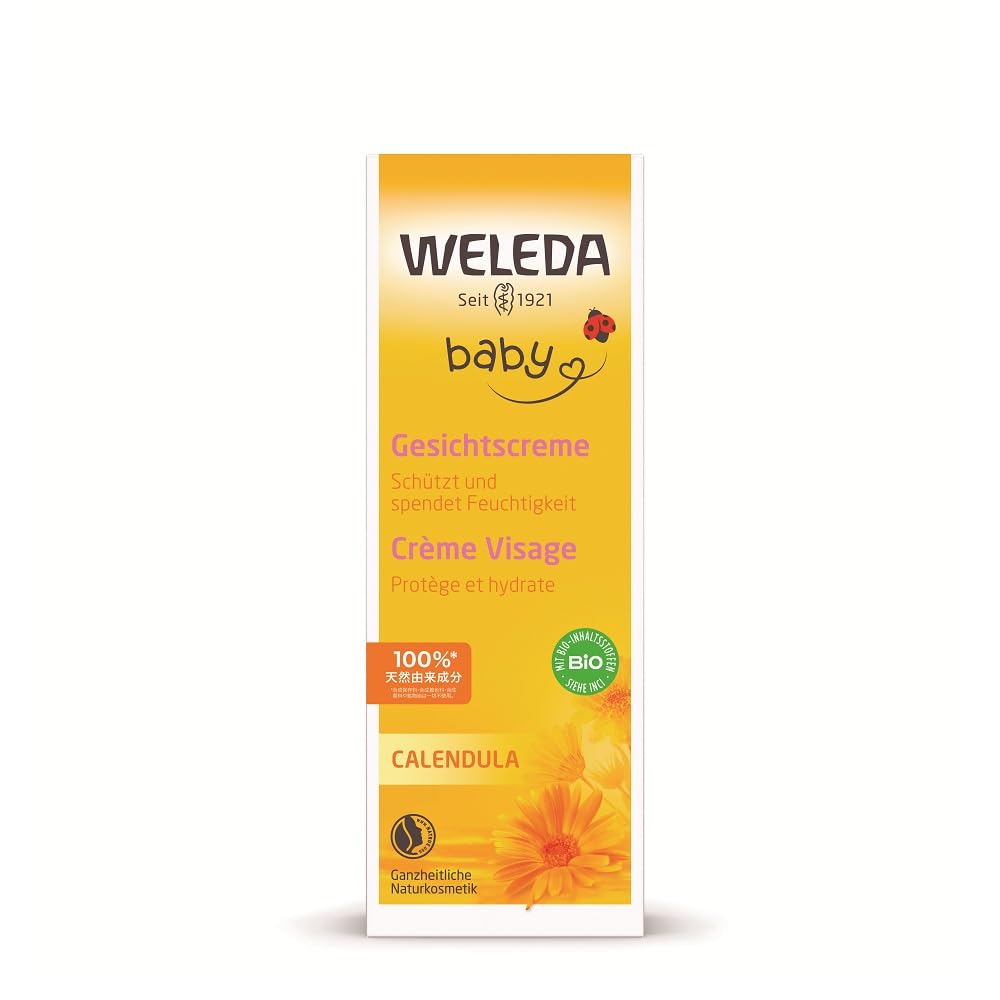 WELEDA Calendula Baby Facial Cream 50mL Moisturizing Protecting Face Cream with a Gentle Herbal Scent and Naturally Derived Organic [Official] &