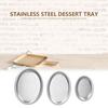3pcs Stainless Steel Dessert Tray Mirror Polishing Process Snack Jewelry Display Tray