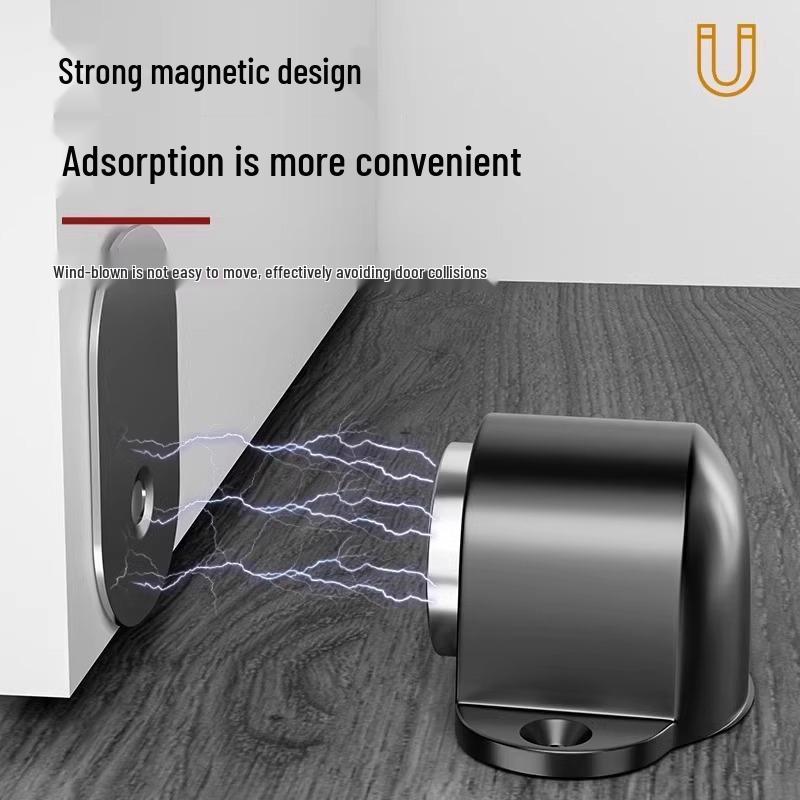 Magnetyczny Stoper do Drzwi Bez Użycia Gwoździ - Mocny Antykolizyjny Magnes Podłogowy do Drzwi Sypialni i Domowych