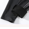 Fleece Matte PU kožené kalhoty Dámské Podzim Zimní Legíny Elastické Vysoký pas Tenký Úzký větruodolný Teplé sexy legíny