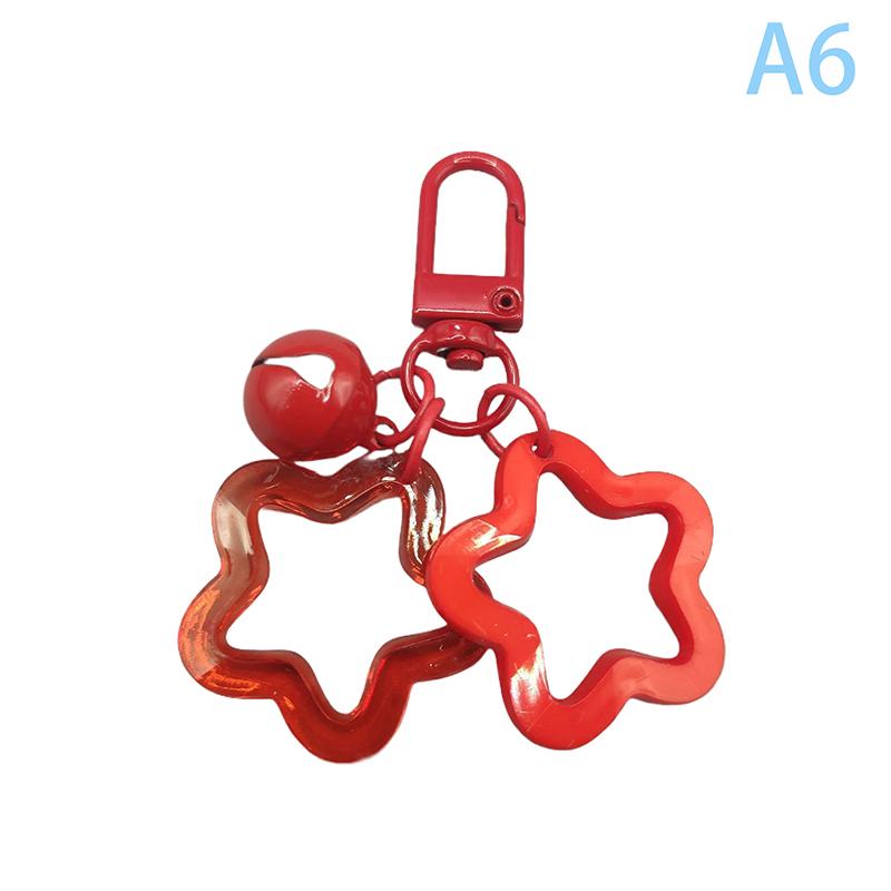 

1 шт. пятиконечная звезда колокольчик кулон брелок конфетный цвет сумка брелок ювелирные изделия для женщин девушка автомобиль подвесной брелок брелок