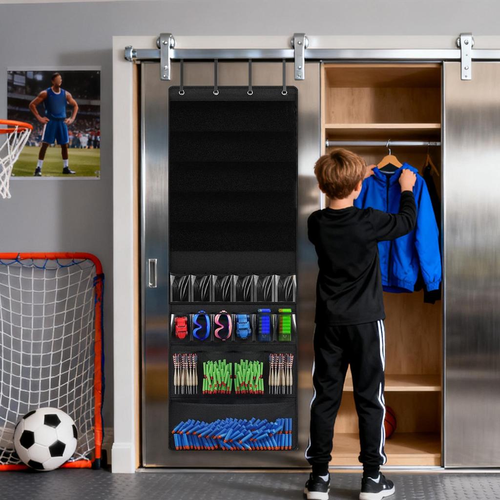 Over the Door Organizer Over Door Toys Box Multilayered Storage Organizer with Hook for Darts Goggles Book Dolls Classroom Kids