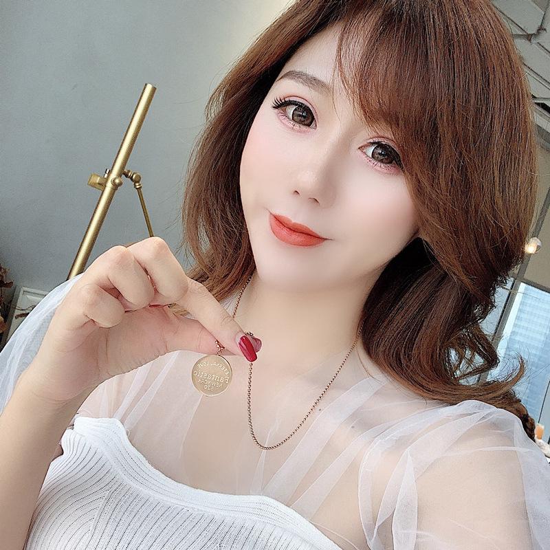 Rose Gold Plated Titanium Steel Pendant Necklace for Women (Japanese/Korean Style) серебряный