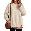 Women's Casual Leopard Print Pullover Top with Two-Piece Design, Long Sleeve Neck