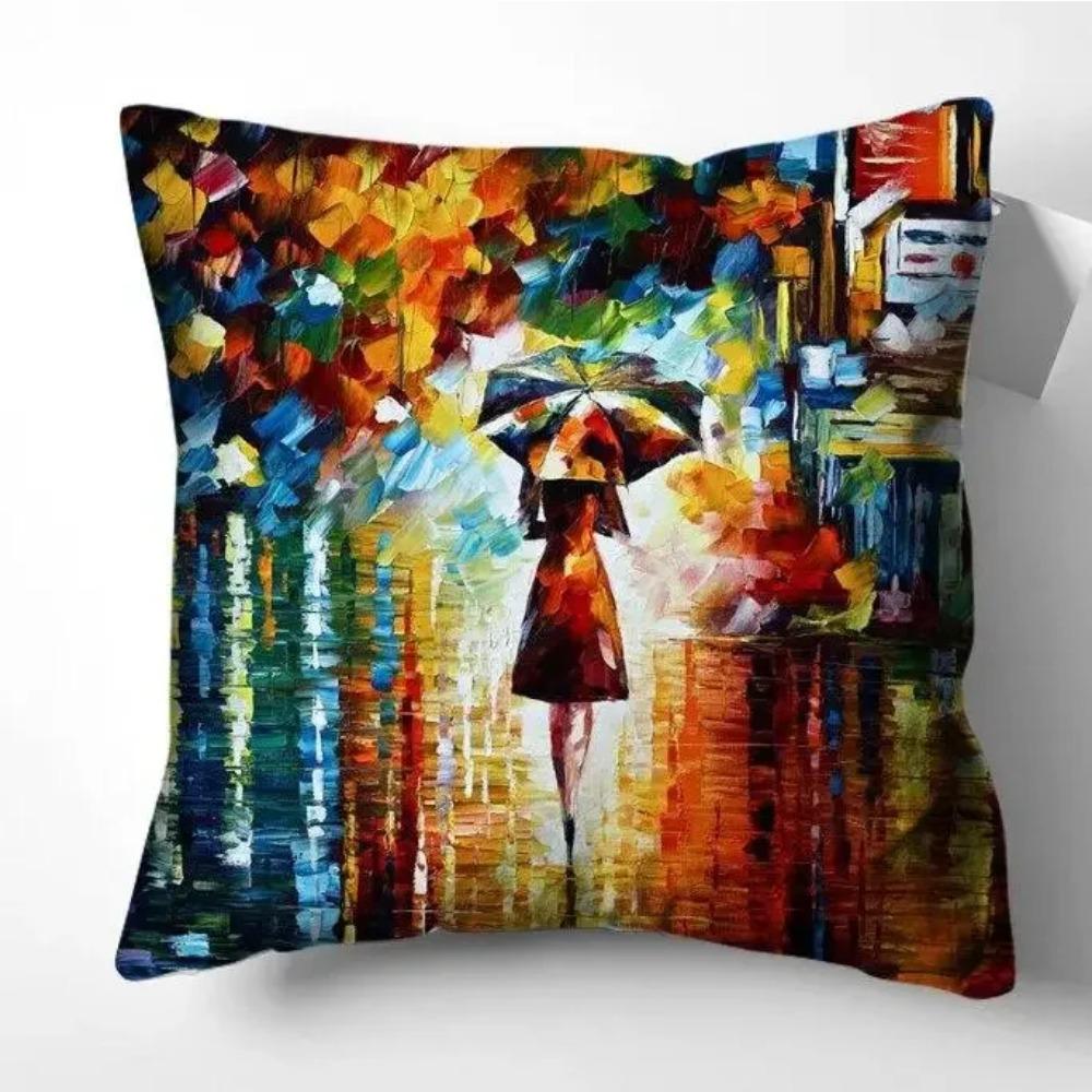 Housses De Coussin Avec Peinture Artistique, Taies D'oreiller, Décoration Pour La Maison, Canapé, Salon