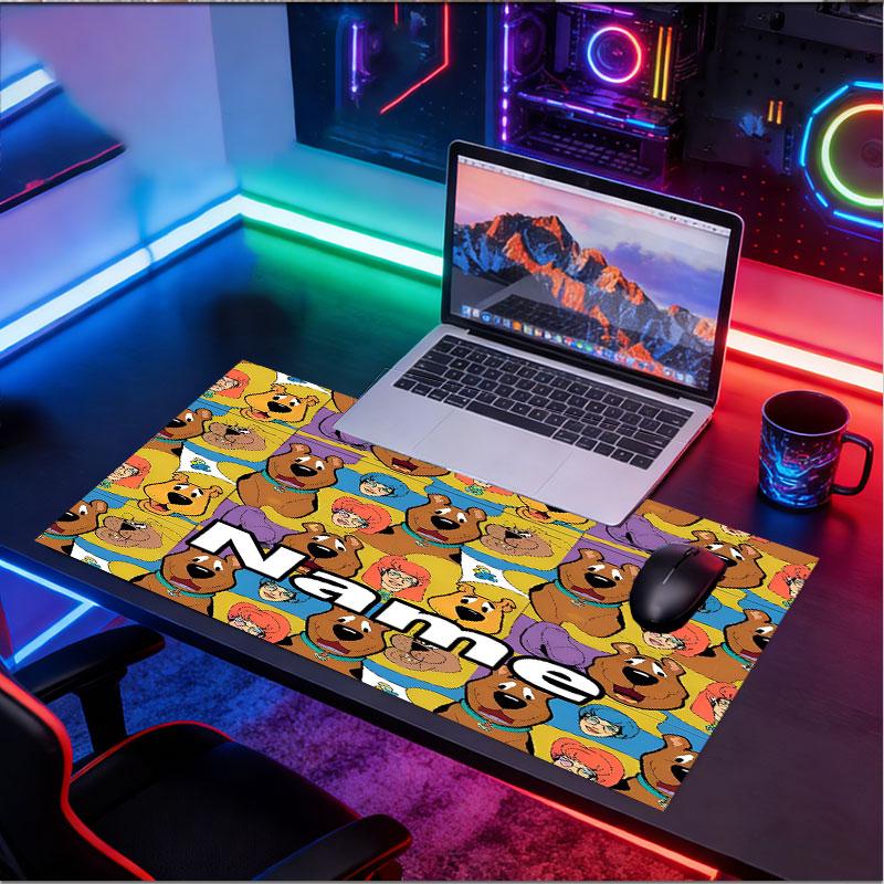 Custom Name Personalized Scooby Pattern Mousepad, Laptop PC Desk Mat, Decorative Desk Mat for Home Keyboard Pad Gift