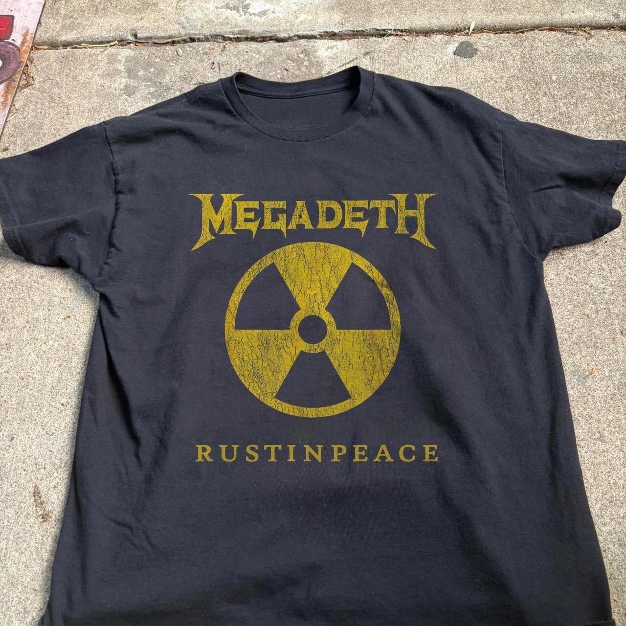 Rare Megadeth Rust in Peace Logo T-shirt Unisex Black T-shirt Size S-5XL XXXXL
