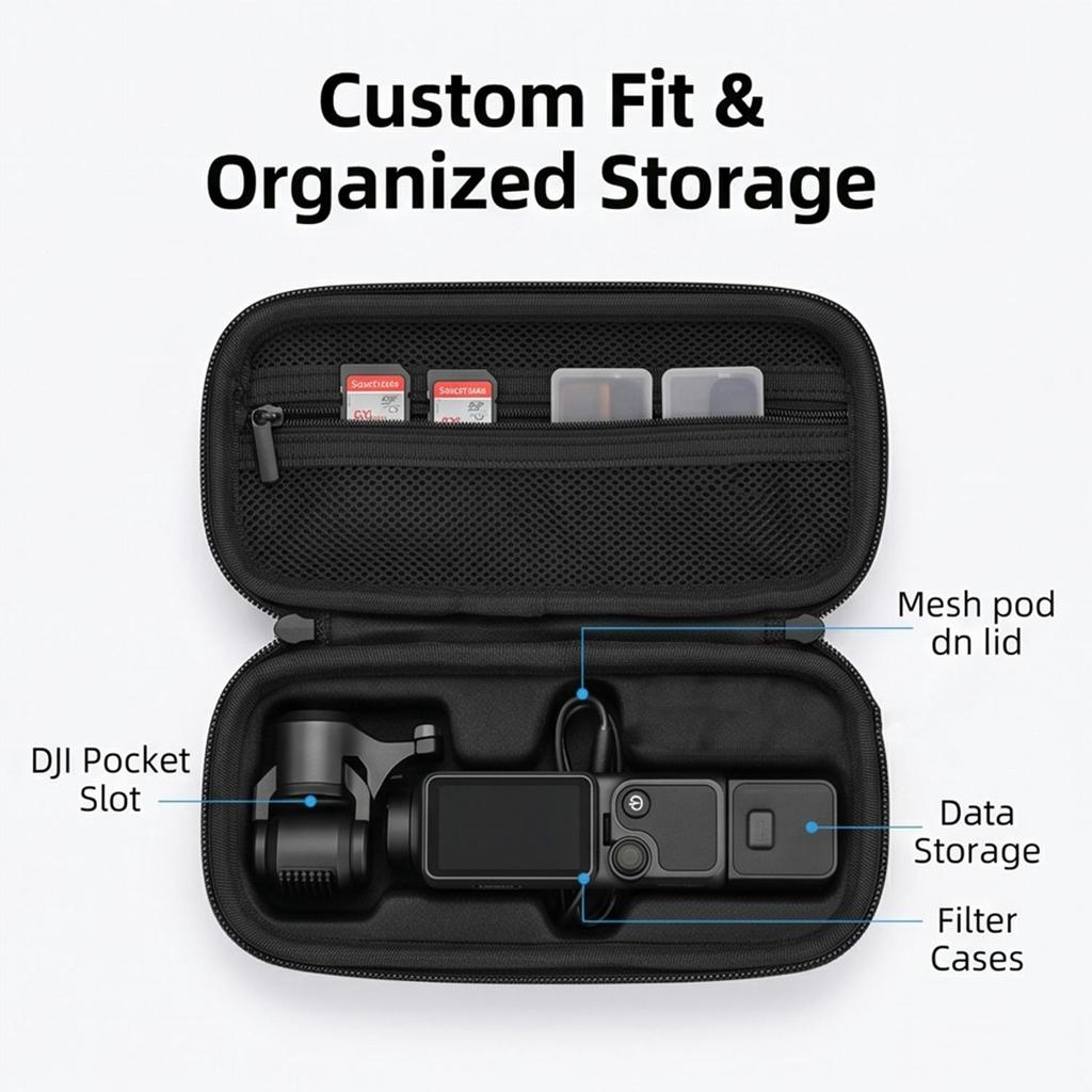 Portable Camera Case for DJI Osmo Pocket 4 Waterproof Scratch Resistant Protective Bag Hard Shell with Lanyard for DJI Pocket4