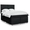 VidaXL Slatted Bed Base with Mattress Black 140x190 Cm Fabric 3290478