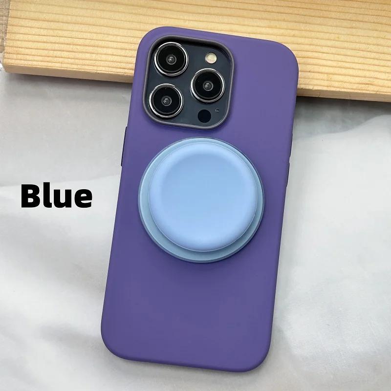 New Korea INS Style Macaron Color Silicone Round Pattern Strong Magnetic Griptok Bracket Desktop Holder For IPhone 17 Pro Max