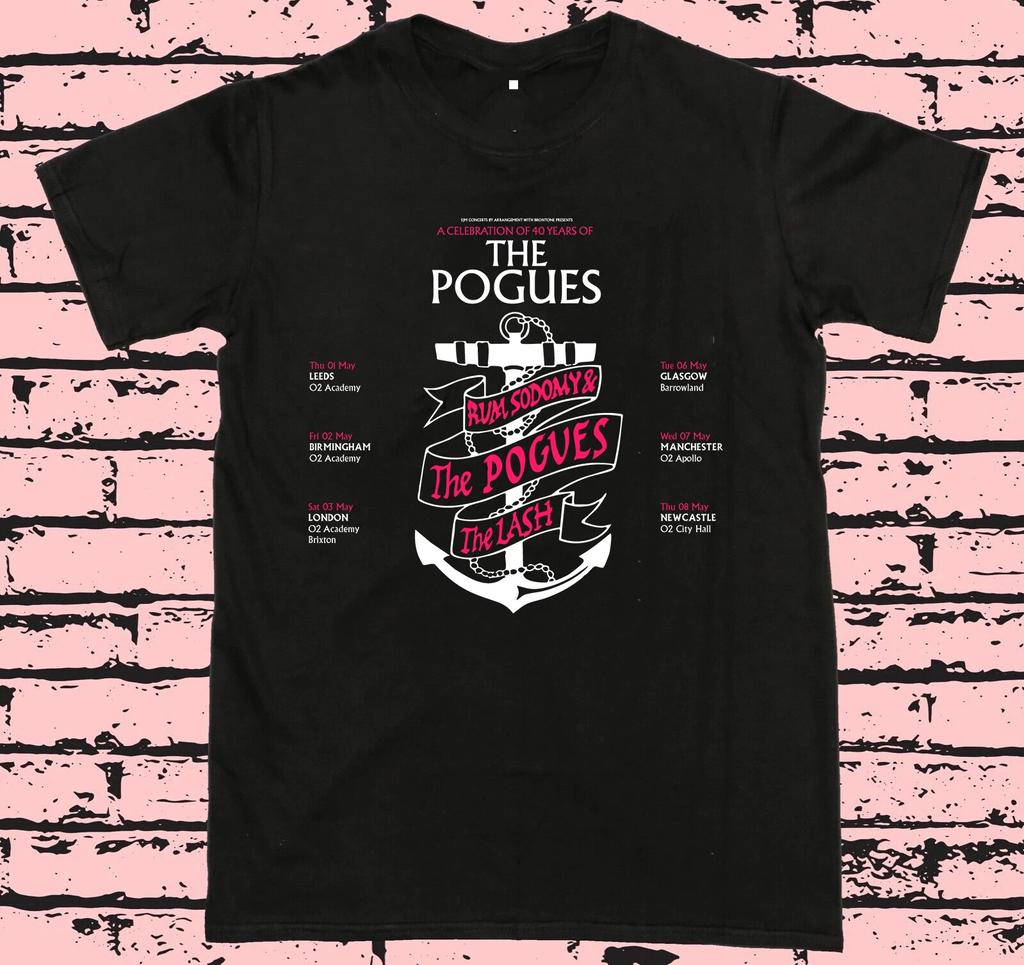 The Pogues 2025 TOUR 40 Years of Rum Sodomy The Lash T Shirt Summer Cotton Men's Women Tops Tees Streetwear Loose Casual Trendy
