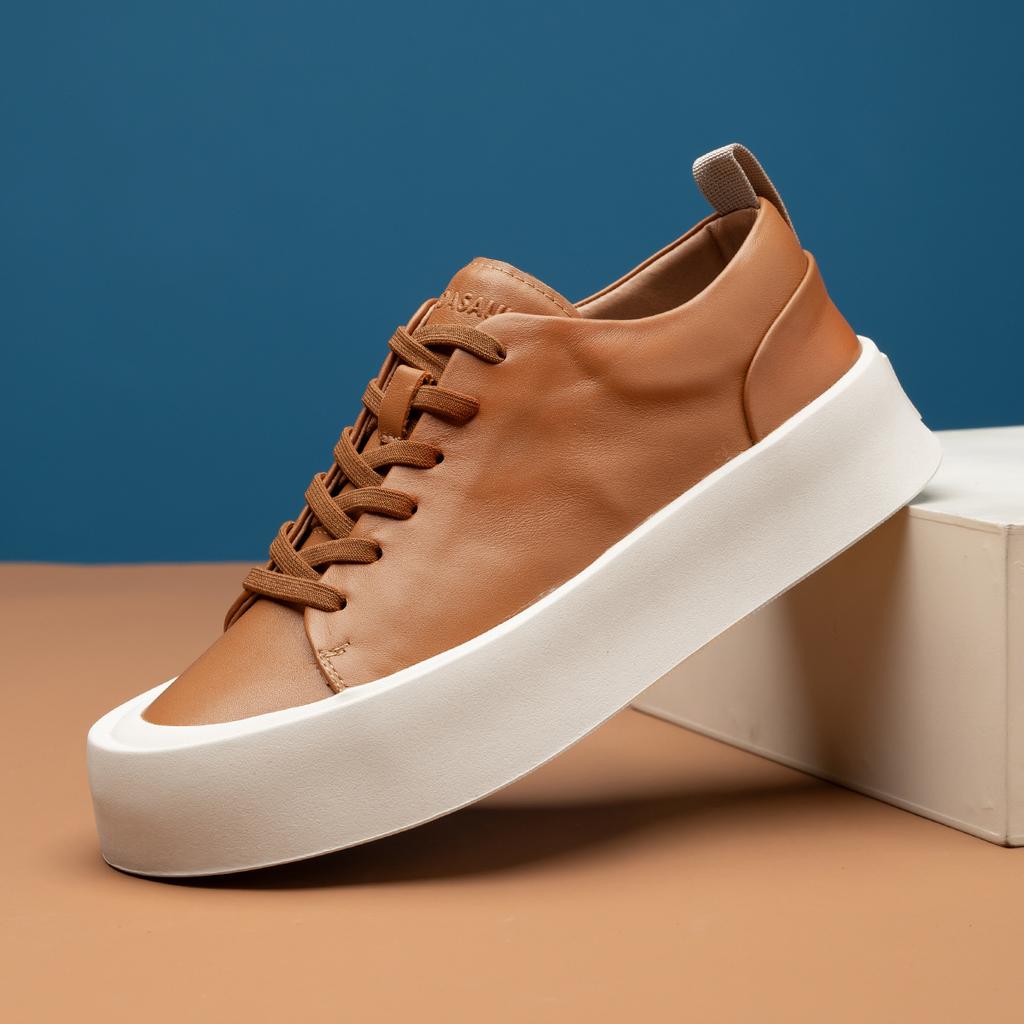 2025 Direct Supply Men's Shoes Trendy Shoes Autumn Fashion Retro High-end Men's Casual Shoes Platform Non-slip Versatile Lace-up Shoes