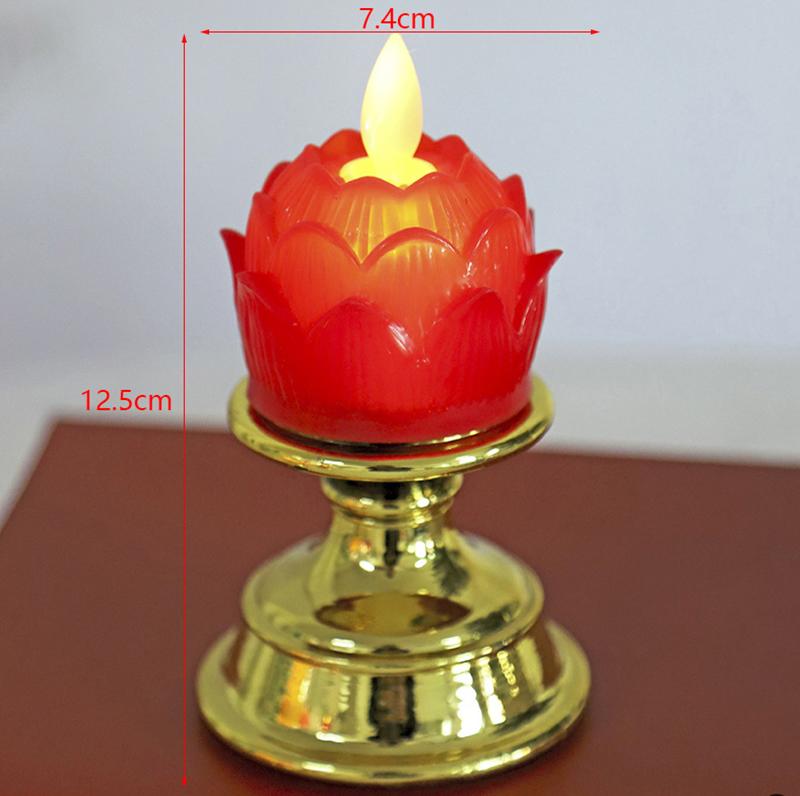 Exquisite Electric Buddha Lotus Light Battery Operated Led Holy Buddha Light Prayer Flicker Led Candle Tea Lamp Home Decoration