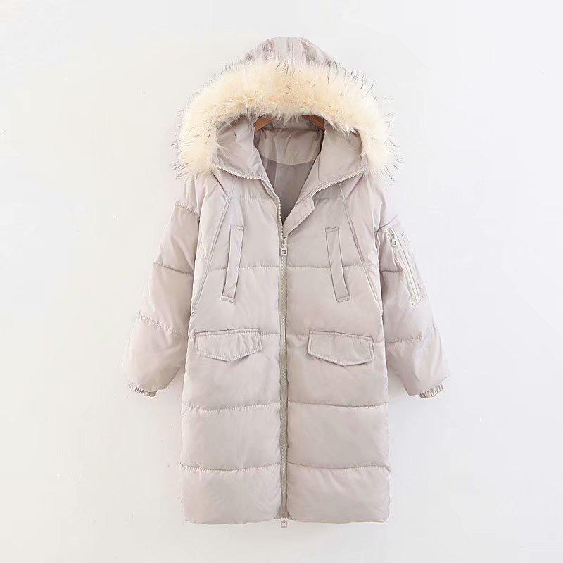 

Зимнее пальто с большим меховым воротником, свободная универсальная куртка для хлеба, женское пальто XXL