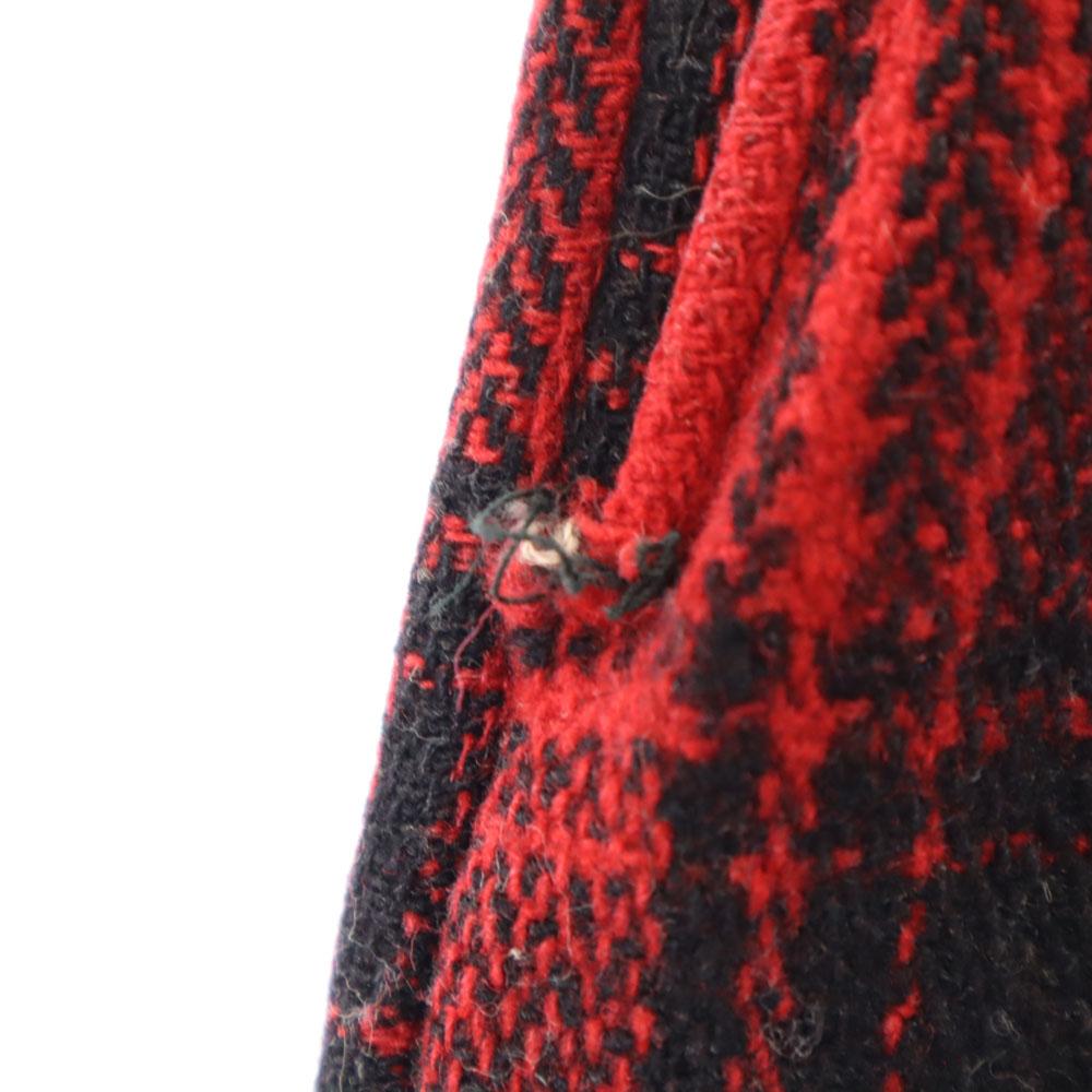 BOAT SAIL DRILL 70s Vintage Check Pattern Hunting Pants Red Men's Used